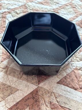 Vintage Arcoroc Octime Bowls Black Glass Set (8) Soup/Cereal France